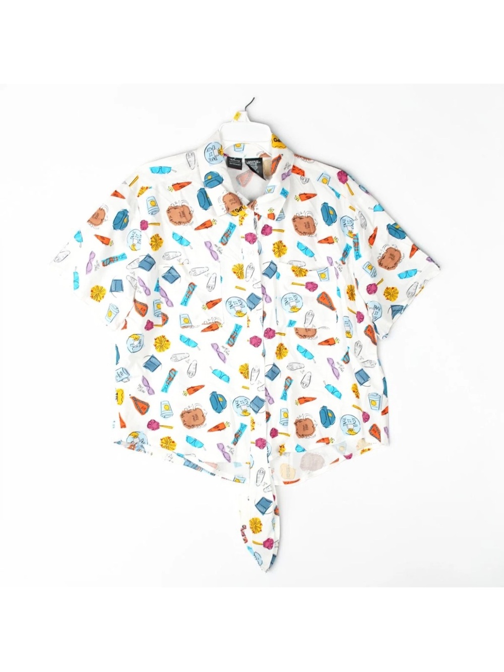 Disney Her Universe “Zootopia” Button-Up Blouse Womens Large White NWT $45